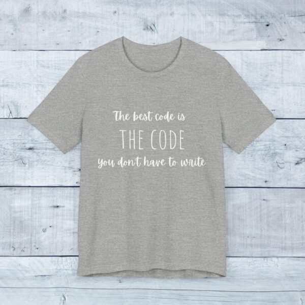 Unisex Short Sleeve T shirt - The best code is... - Image 2