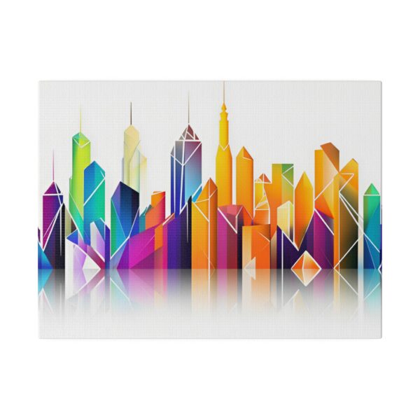 Matte canvas stretched frame, 0.75", 0.75", Cubist Skyline-2 - Image 2