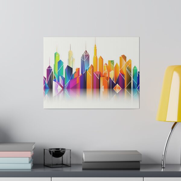 Matte canvas stretched frame, 0.75", 0.75", Cubist Skyline-2 - Image 4