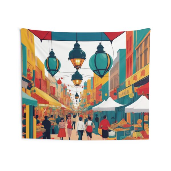 Indoor Wall Tapestries - Street Market Art - Image 3