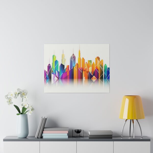 Matte canvas stretched frame, 0.75", 0.75", Cubist Skyline-2 - Image 6