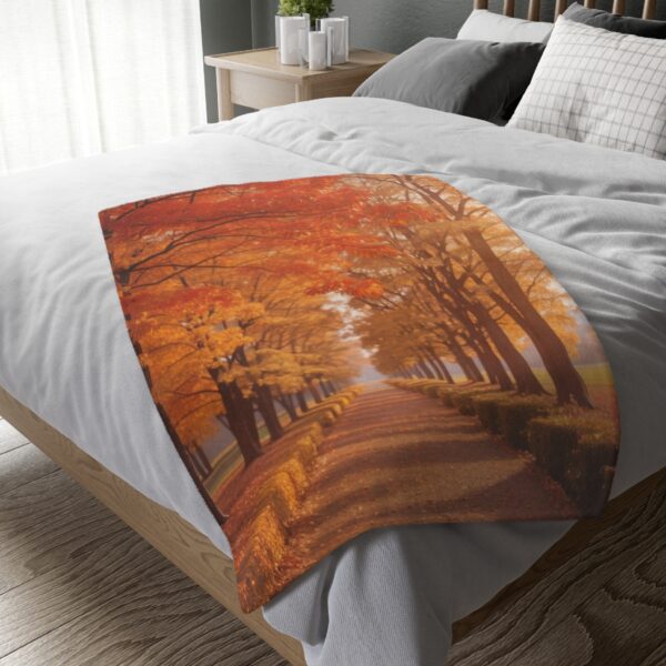 Velveteen Minky Blanket, Tree-line, one side print - Image 4