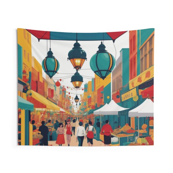 Indoor Wall Tapestries - Street Market Art - Image 2