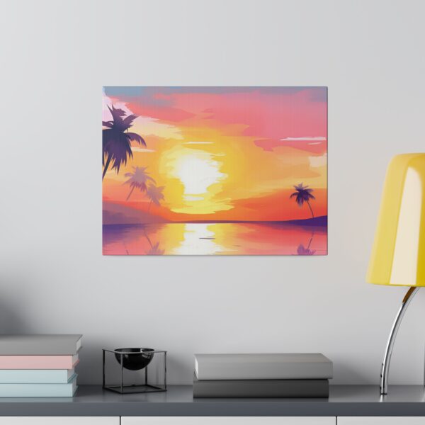 Matte canvas stretched frame, 0.75", 0.75", Tropical Sunset - Image 5