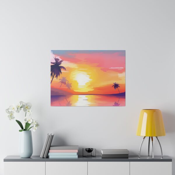 Matte canvas stretched frame, 0.75", 0.75", Tropical Sunset - Image 8