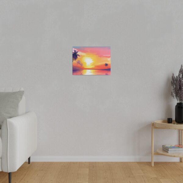 Matte canvas stretched frame, 0.75", 0.75", Tropical Sunset - Image 4