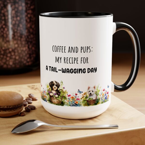 Tail Wagging day -  Two-Tone Coffee Mugs, 15oz - Image 4