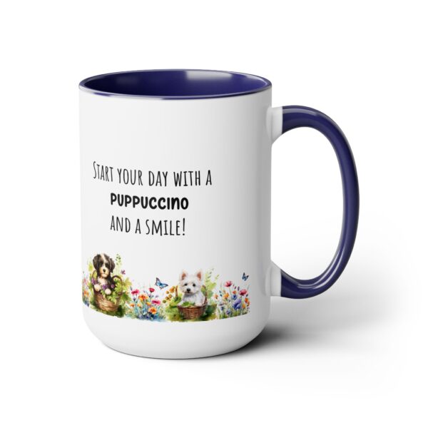 Puppucino and smile - Two-Tone Coffee Mugs, 15oz - Image 7