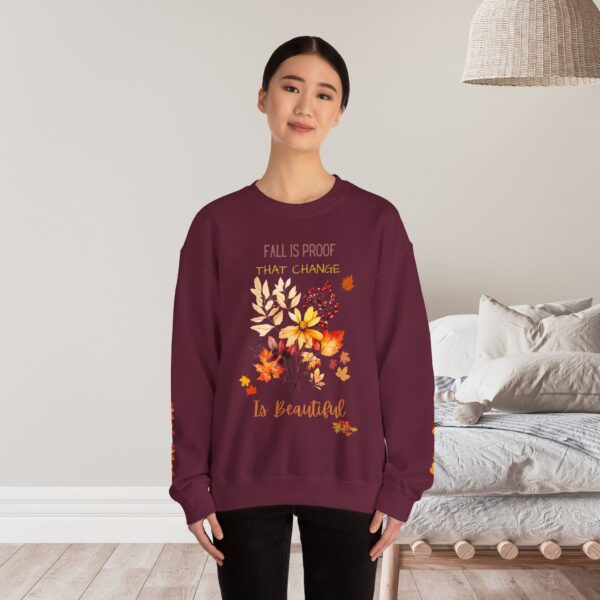 Unisex Sweat Shirt, print on sleeve - Fall is Proof... - Image 8