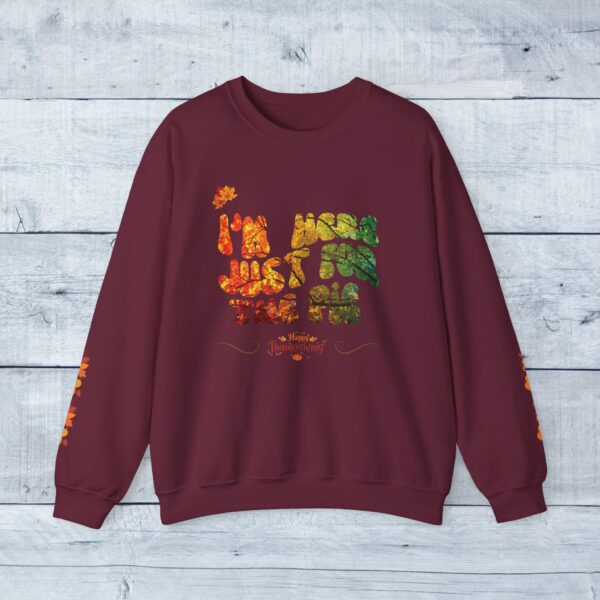 Unisex Sweat Shirt, print on sleeve - Just for the Pie... - Image 3