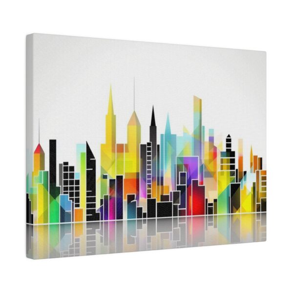 Matte canvas stretched frame, 0.75", 0.75", Cubist Skyline-1 - Image 4