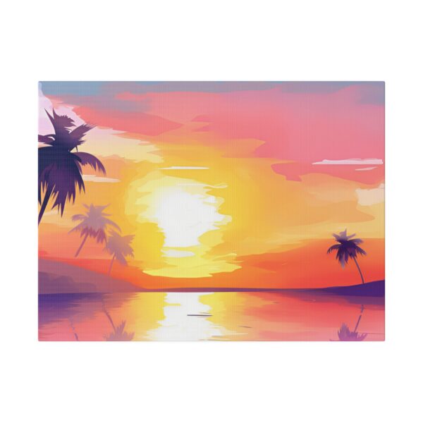 Matte canvas stretched frame, 0.75", 0.75", Tropical Sunset - Image 3