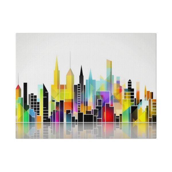 Matte canvas stretched frame, 0.75", 0.75", Cubist Skyline-1 - Image 5