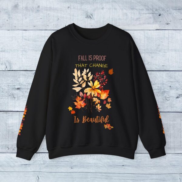 Unisex Sweat Shirt, print on sleeve - Fall is Proof... - Image 13