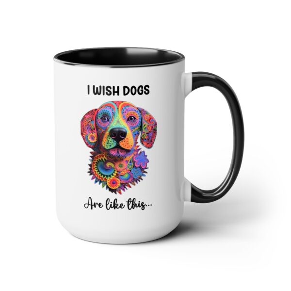 I wish dogs are like these - Two-Tone Coffee Mugs, 15oz - Image 3