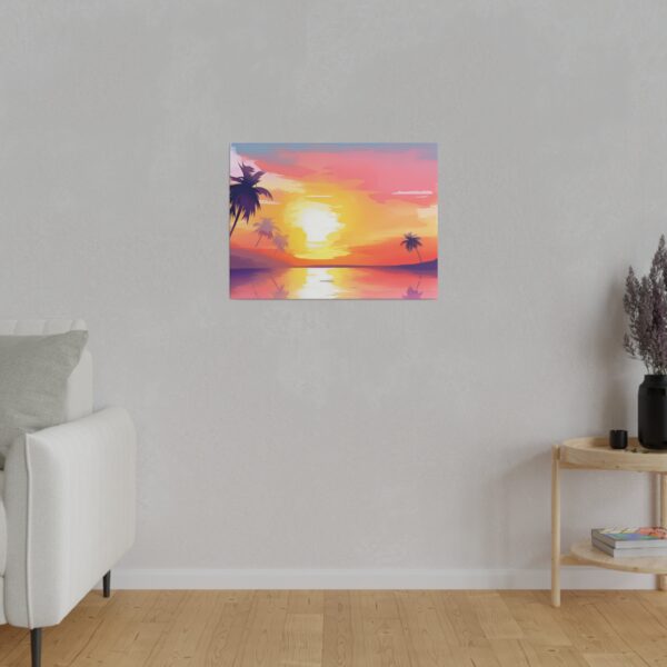 Matte canvas stretched frame, 0.75", 0.75", Tropical Sunset - Image 7