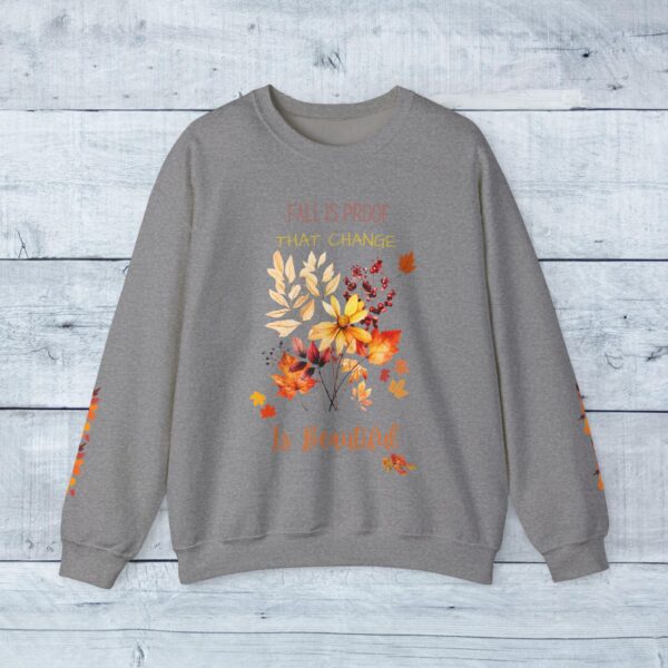 Unisex Sweat Shirt, print on sleeve - Fall is Proof... - Image 9