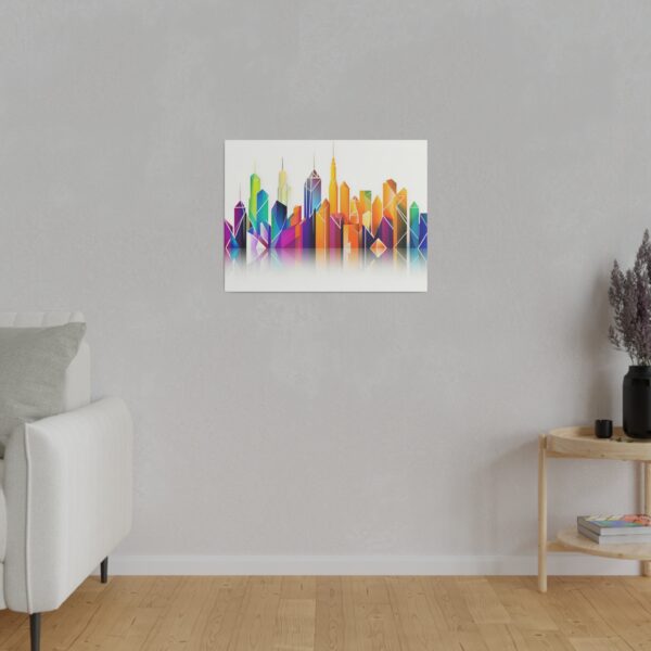 Matte canvas stretched frame, 0.75", 0.75", Cubist Skyline-2 - Image 5