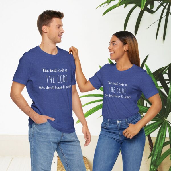 Unisex Short Sleeve T shirt - The best code is... - Image 12