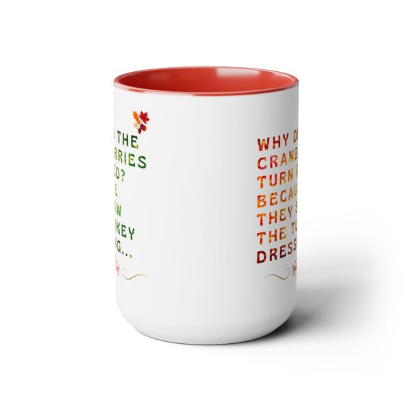 Two-Tone Coffee Mug, 15oz - Cranberries are red... - Image 11