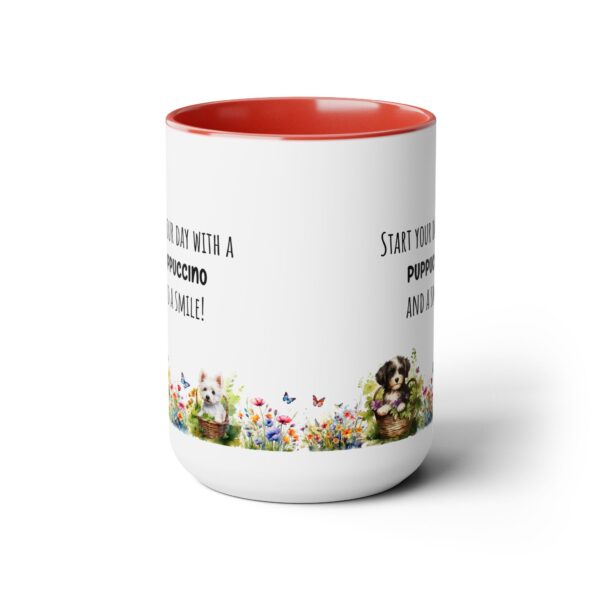 Puppucino and smile - Two-Tone Coffee Mugs, 15oz - Image 11