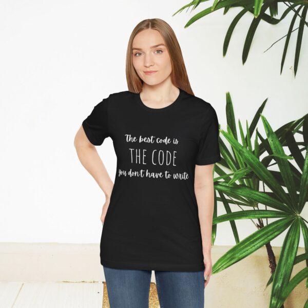 Unisex Short Sleeve T shirt - The best code is... - Image 11