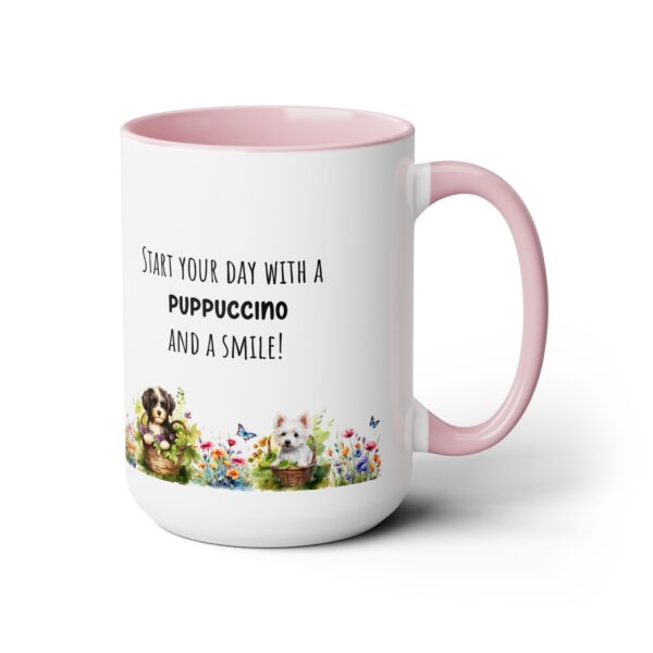 Puppucino and smile - Two-Tone Coffee Mugs, 15oz - Image 15