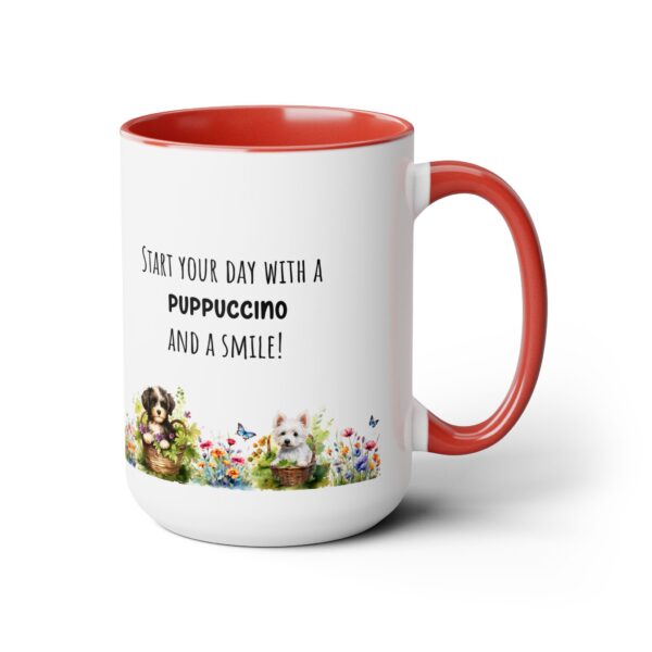 Puppucino and smile - Two-Tone Coffee Mugs, 15oz - Image 14