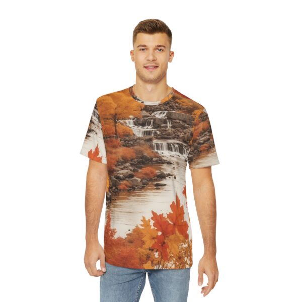 Men's Polyester Tee (AOP) - Autumn River - Image 3