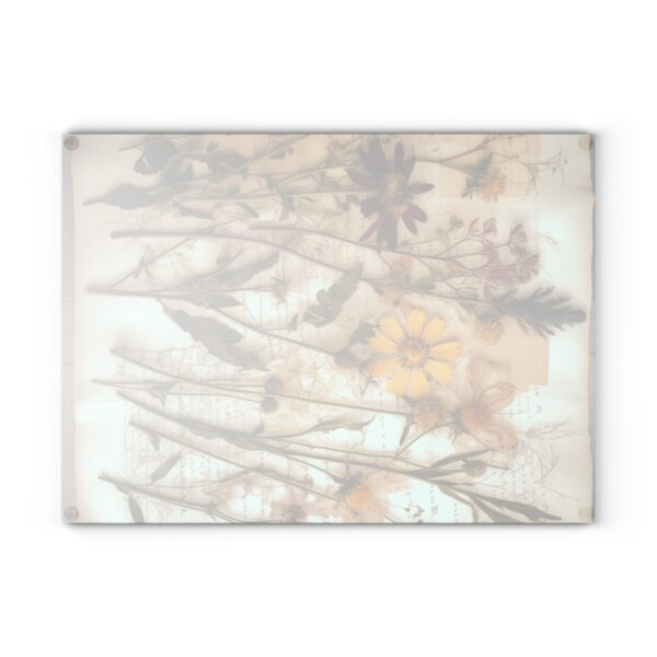 Glass Cutting Board - Dry Flowers Design - Image 5