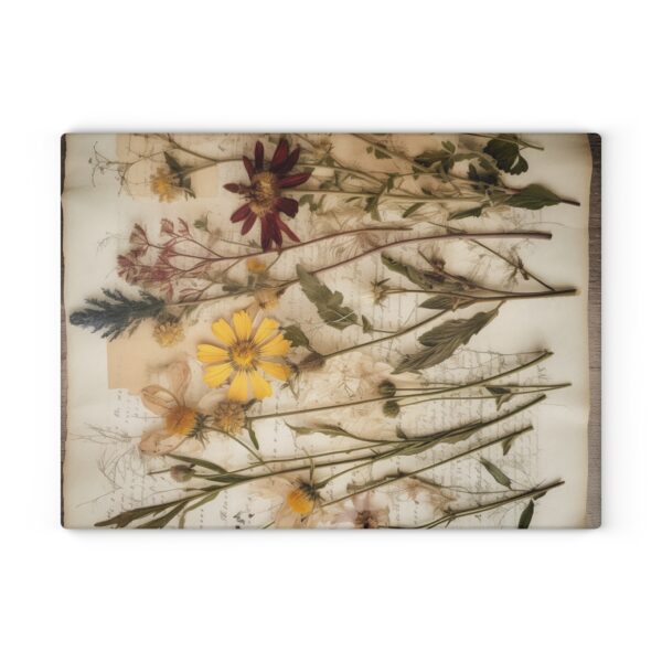 Glass Cutting Board - Dry Flowers Design - Image 4