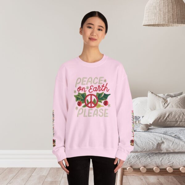 Retro Christmas Sweat Shirt - Peace on earth, please.. - Image 3