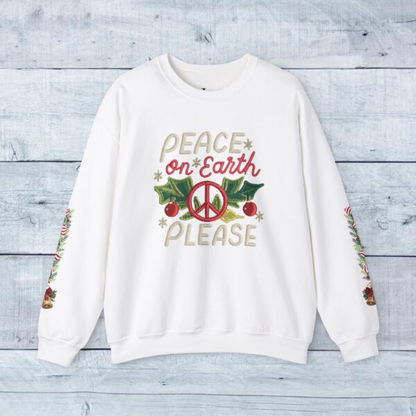 Retro Christmas Sweat Shirt - Peace on earth, please.. - Image 4