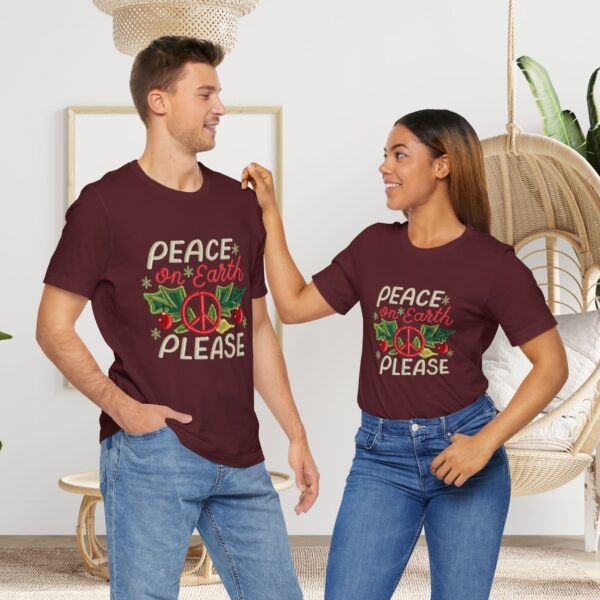 Unisex Short Sleeve T shirt - Peace on earth, please.. - Image 29