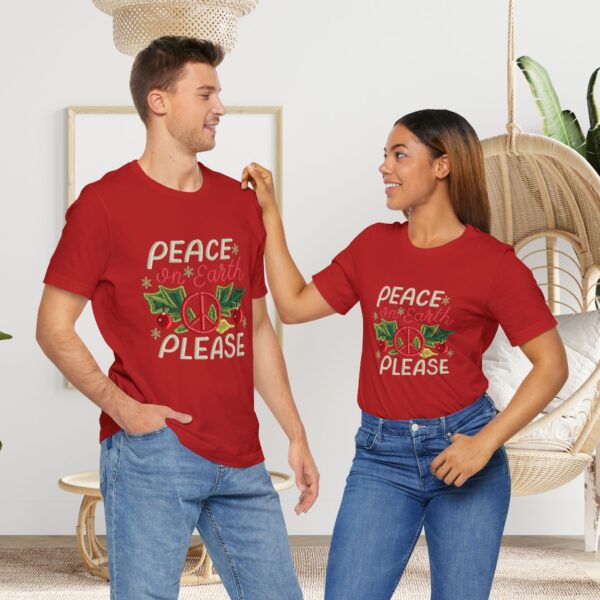 Unisex Short Sleeve T shirt - Peace on earth, please.. - Image 36