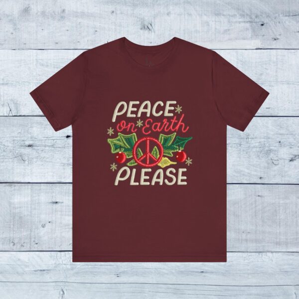 Unisex Short Sleeve T shirt - Peace on earth, please.. - Image 27