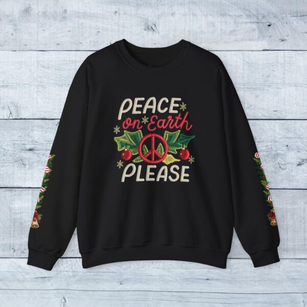 Retro Christmas Sweat Shirt - Peace on earth, please.. - Image 9