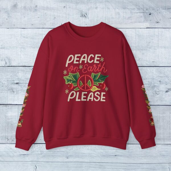 Retro Christmas Sweat Shirt - Peace on earth, please.. - Image 24