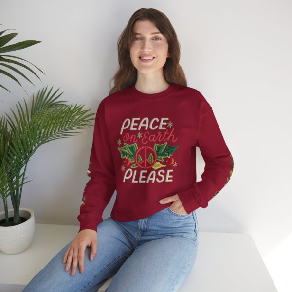 Retro Christmas Sweat Shirt - Peace on earth, please.. - Image 25