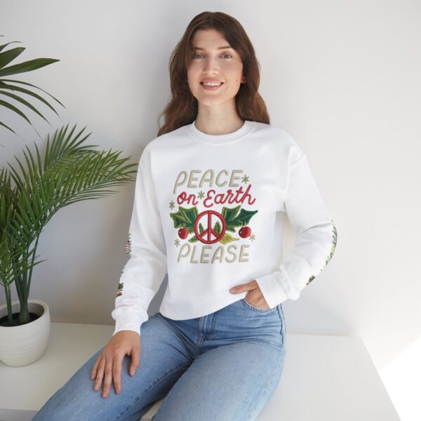 Retro Christmas Sweat Shirt - Peace on earth, please.. - Image 6