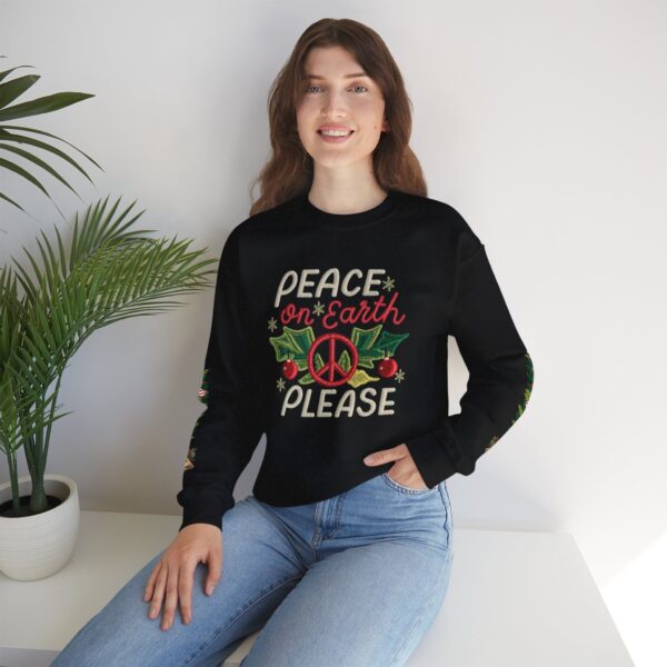 Retro Christmas Sweat Shirt - Peace on earth, please.. - Image 10