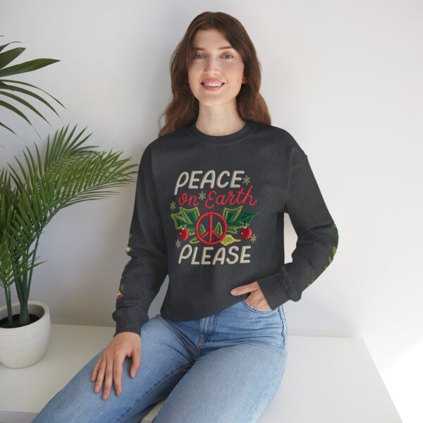 Retro Christmas Sweat Shirt - Peace on earth, please.. - Image 18