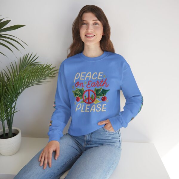 Retro Christmas Sweat Shirt - Peace on earth, please.. - Image 22