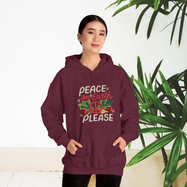 Unisex Heavy Blend Hoodie - Gildan 18500 - Peace on Earth Please... - Image 10