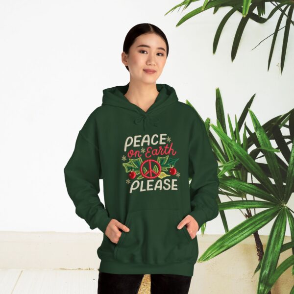 Unisex Heavy Blend Hoodie - Gildan 18500 - Peace on Earth Please... - Image 13