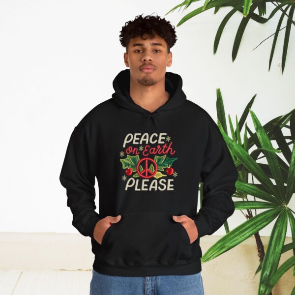 Unisex Heavy Blend Hoodie - Gildan 18500 - Peace on Earth Please... - Image 19